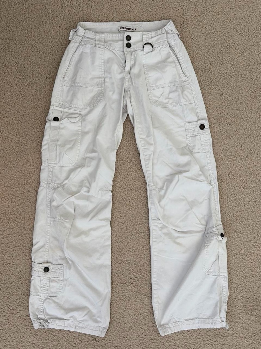 Aeropostale Womens White Cargo Utility Pants